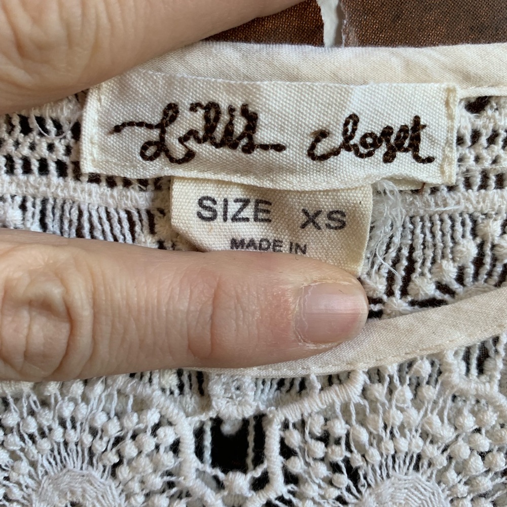 ☀️Anthropologie Karen Lace Top in Cream Color - Picture 5 of 5